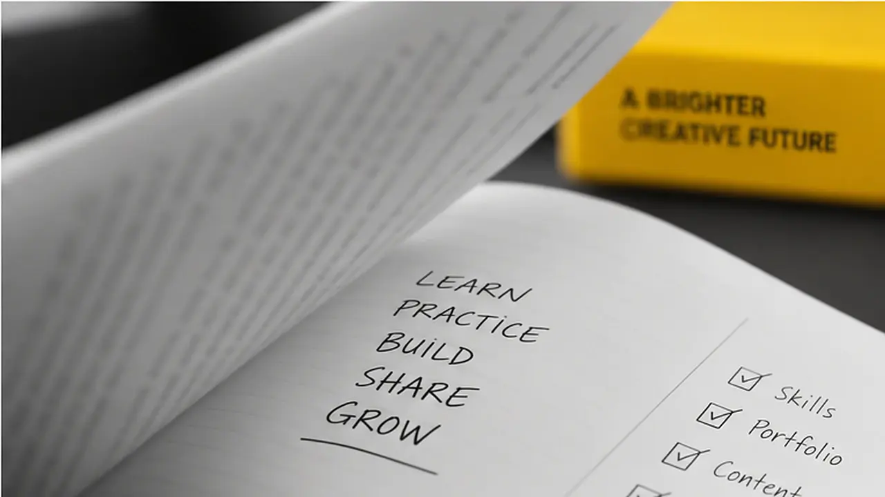Open learning journal with a handwritten growth framework